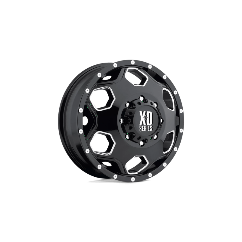 XD Dually Wheels- XD815 22X8.25 8X200 G-BLK MILL -200MM (sold individually)- Fronts