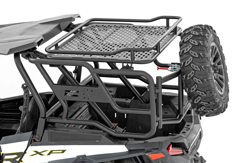 Tubular Rear Cargo Rack- Spare Tire Mount- Polaris RZR XP 1000