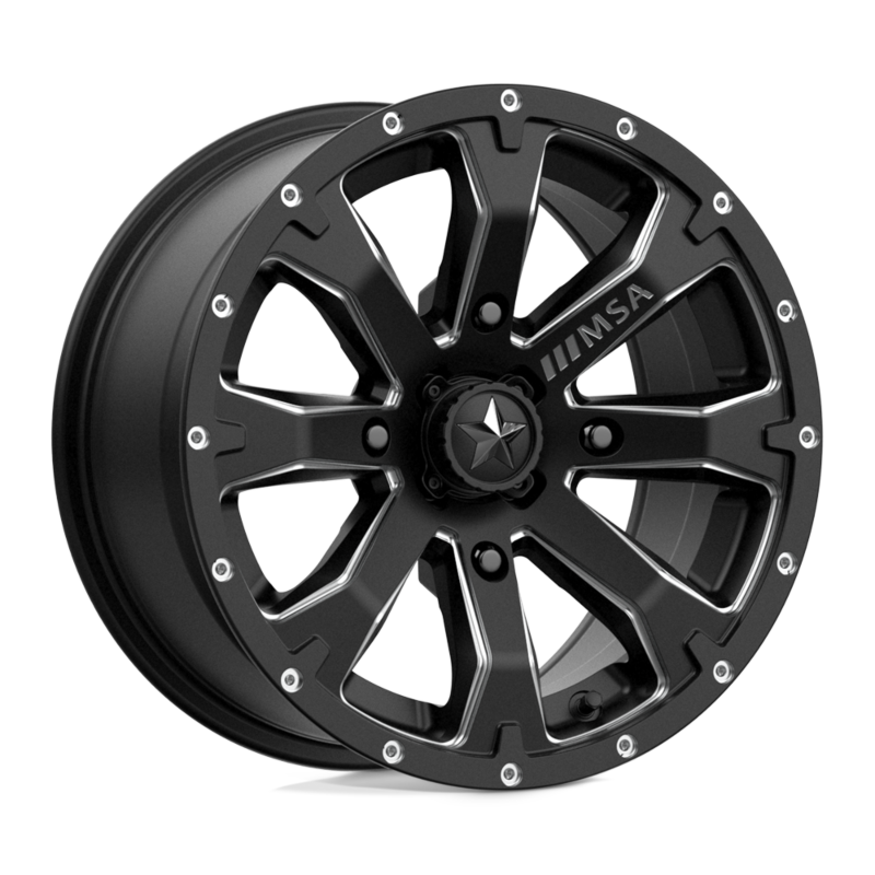 MSA Offroad Wheel- UTV - MA42 14X7 4X137 S-BLK MILL 10MM (sold individually)