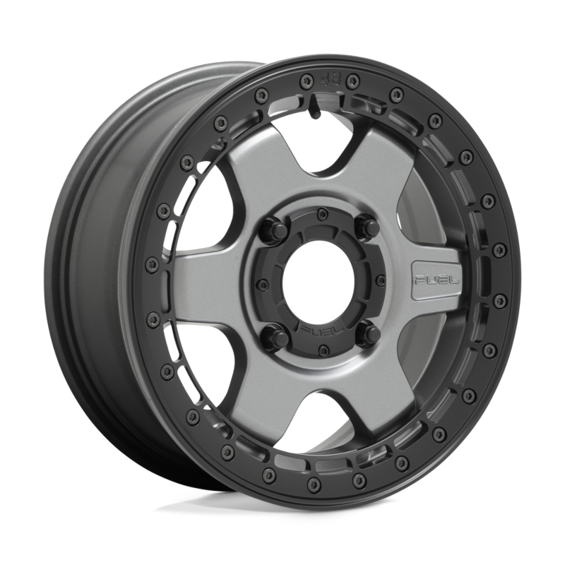 Fuel UTV- D923 15X6 4X156 MT-GMTL BLK-RING 38MM (sold individually)