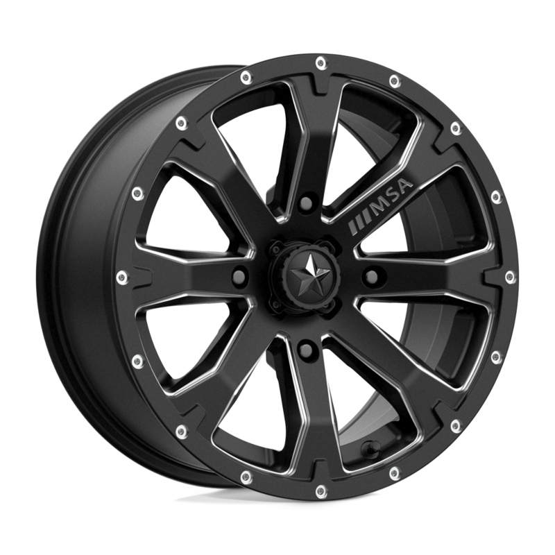 MSA Offroad Wheel- UTV-MA42 15X7 4X156 S-BLK MILL 10MM (sold individually)