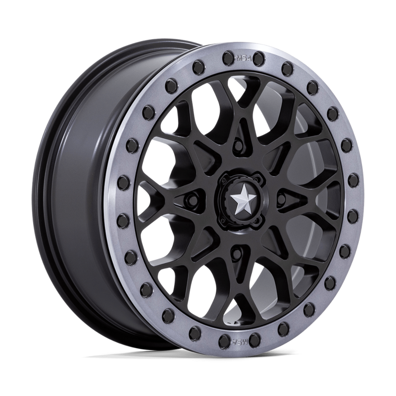 MSA Offroad Wheel- UTV- MA48 15X6 4X110 S-BLK GRY-RG 38MM (sold individually)