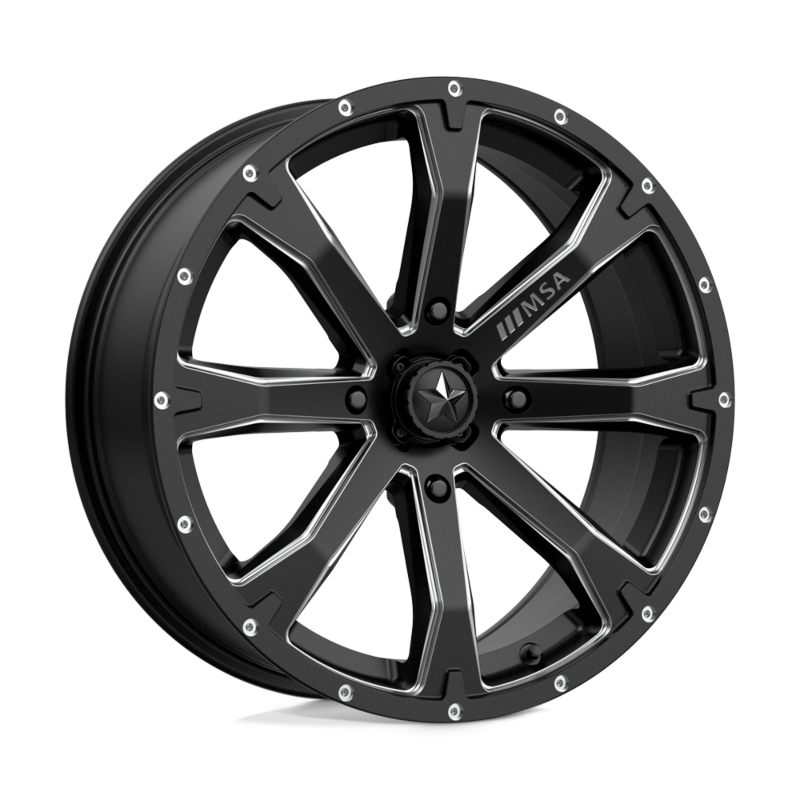 MSA Offroad Wheel- UTV- MA42 18X7 4X156 S-BLK MILL 10MM (sold individually)