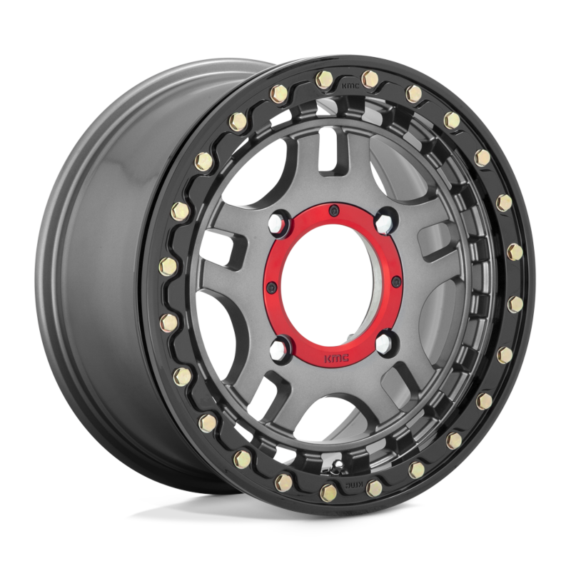 KMC Powersports- UTV- KS240 14X7 4X156 G-MTL BLK-RING 38MM (sold individually)