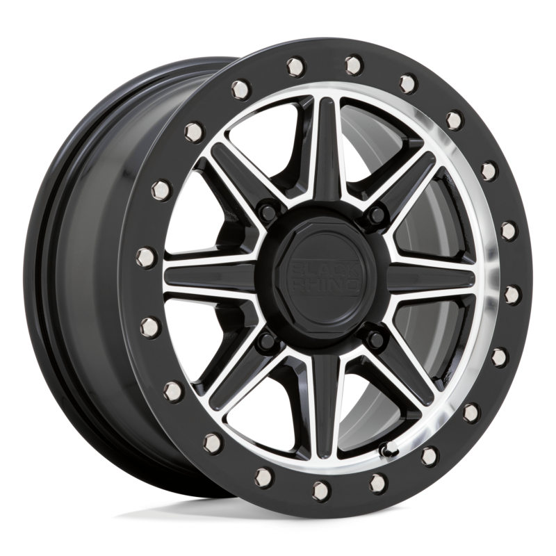 Black Rhino Hard Alloy- UTV- BUWEB 14X7 4X110 G-BLK-MACH 51MM (sold individually)