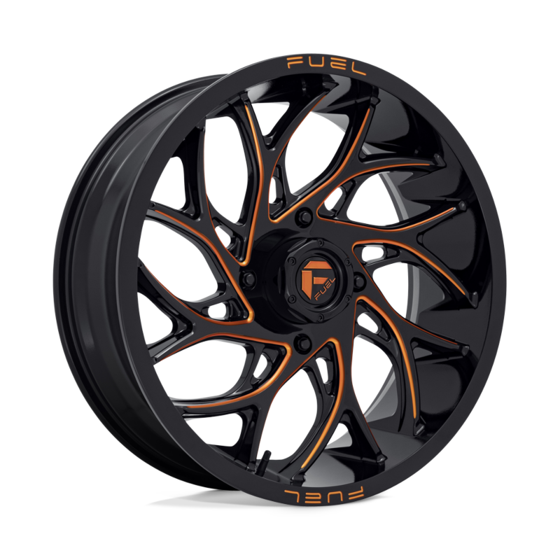 Fuel UTV- D780 20X7 4X137 G-BLK-MILL-OR 13MM (orange and black) Sold Individually