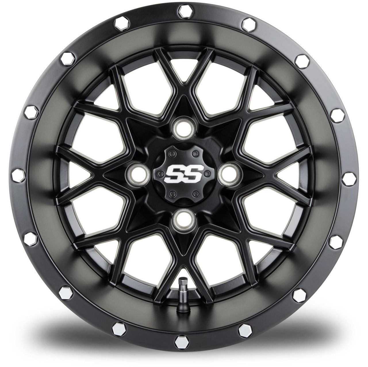 MODZ® Golf Cart Wheel- Vortex Matte Black- 12"