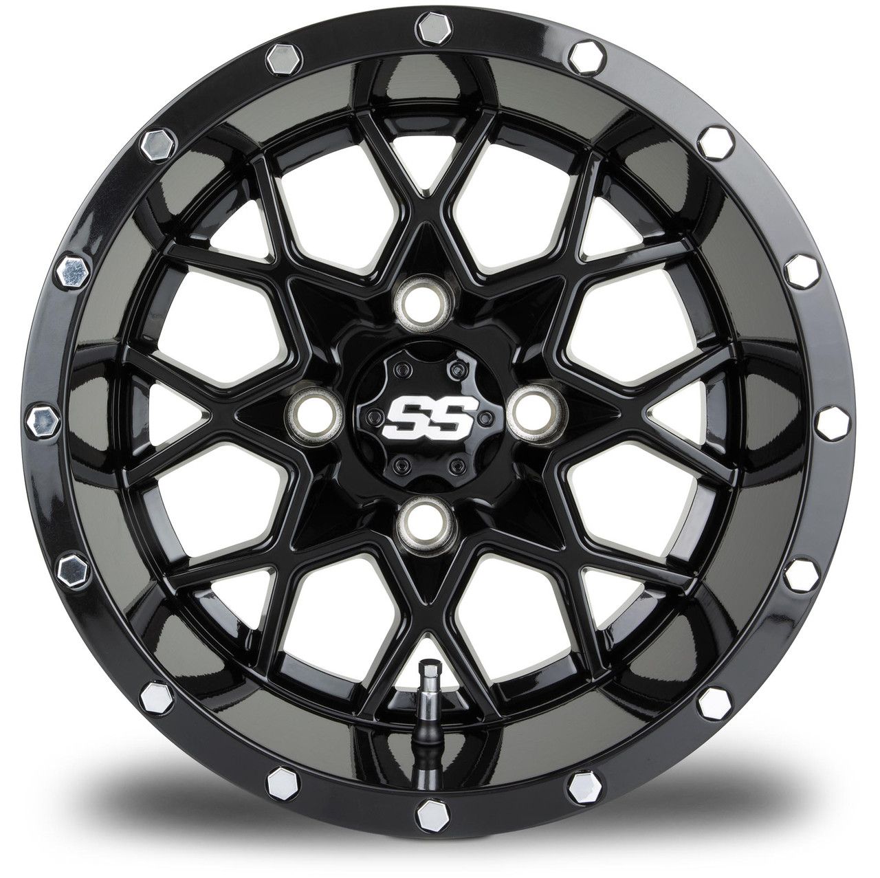 MODZ® Golf Cart Wheel-  Vortex Glossy Black- 12"