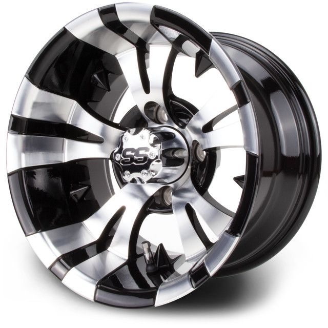 MODZ® Golf Cart Wheel- Vampire Machined Black 12"