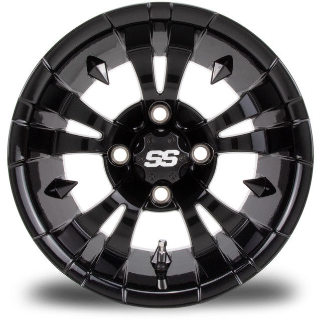 MODZ® Golf Cart Wheel- Vampire Glossy Black 12"