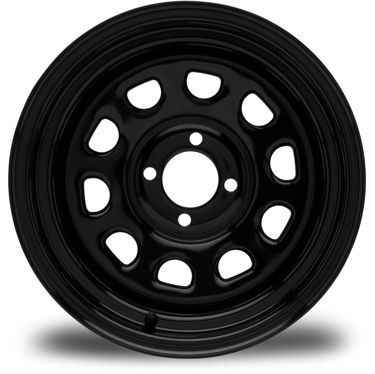 MODZ® Golf Cart Wheel- Steel D-Window Glossy Black 12"