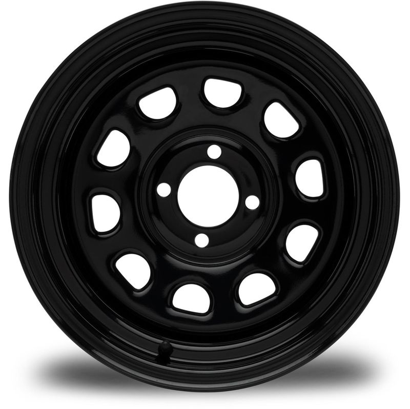 MODZ® Golf Cart Wheel- Steel D-Window Glossy Black 12"