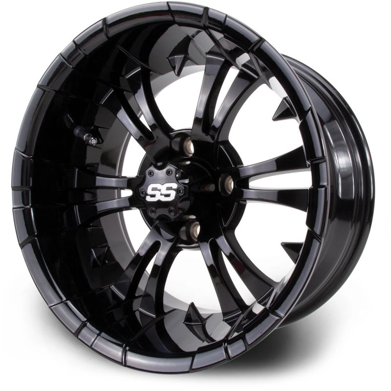 MODZ® Golf Cart Wheel- Vampire Glossy Black 14"