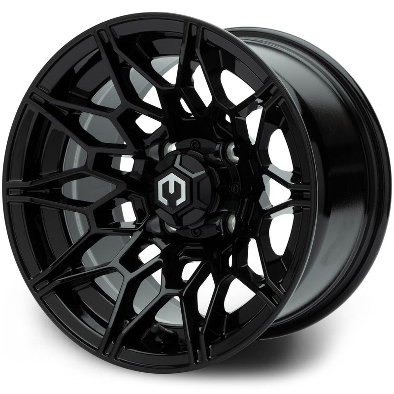 MODZ® Golf Cart Wheel- Galaxy Glossy Black 12"