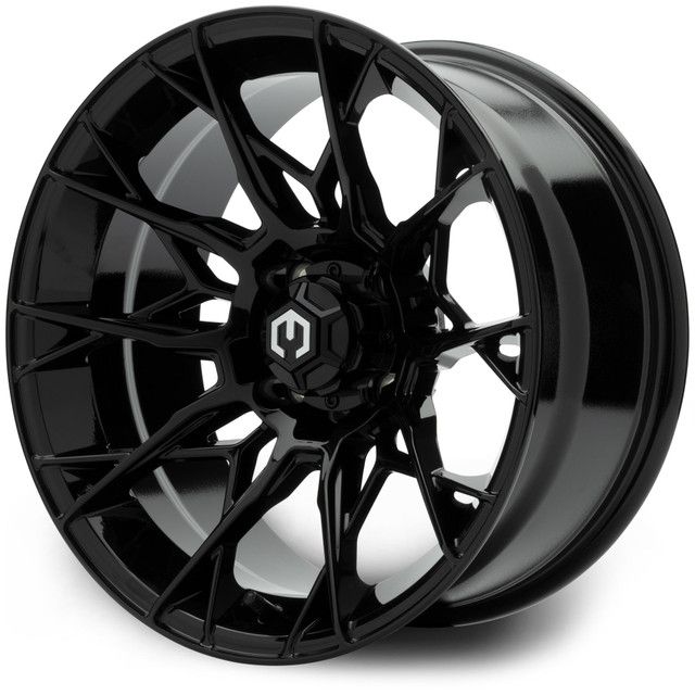 MODZ® Golf Cart Wheel- Chaos Glossy Black 15"