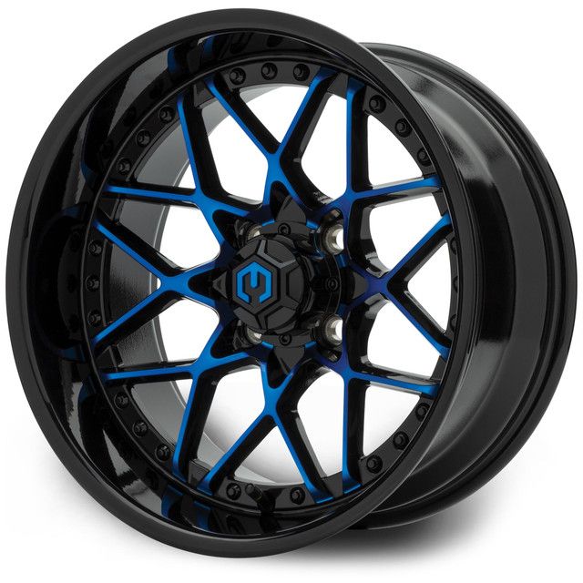 MODZ® Golf Cart Wheel- Formula Blue and Black 15"