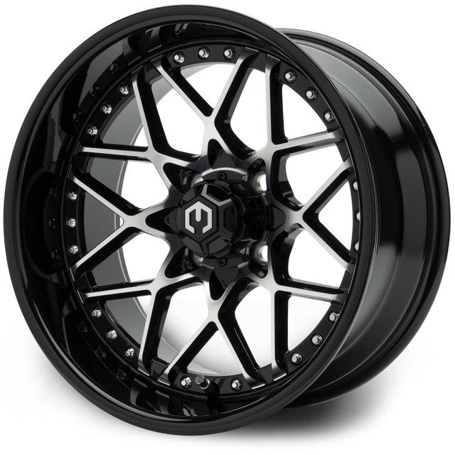 MODZ® Golf Cart Wheel- Formula Machined Black 15"