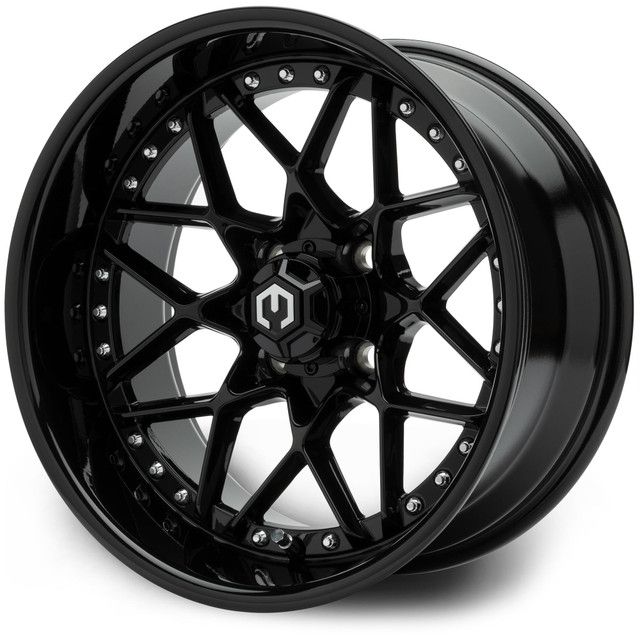 MODZ® Golf Cart Wheel-  Formula Glossy Black 15"