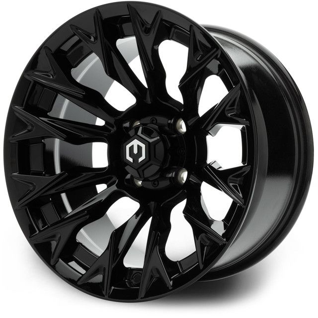 MODZ® Golf Cart Wheel- Falcon Glossy Black 14"