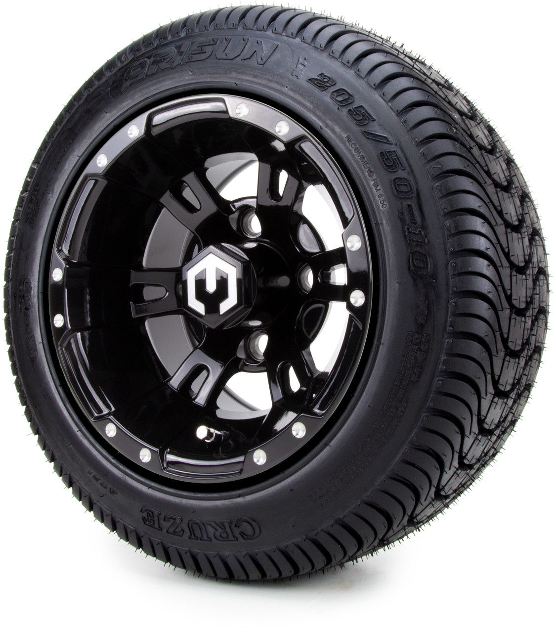 MODZ® 10" Ambush Glossy Black - LowPro Tires and Wheels Combo