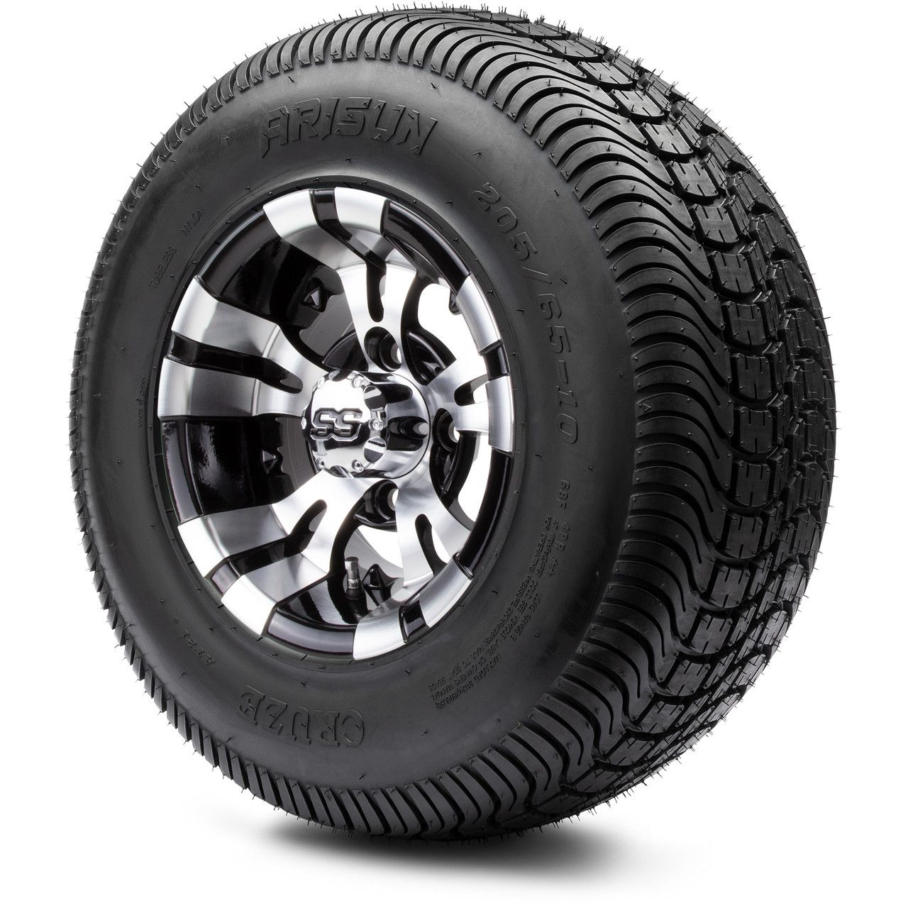 MODZ® 10" Vampire Machined Black Wheels with Lifted Tires Combo