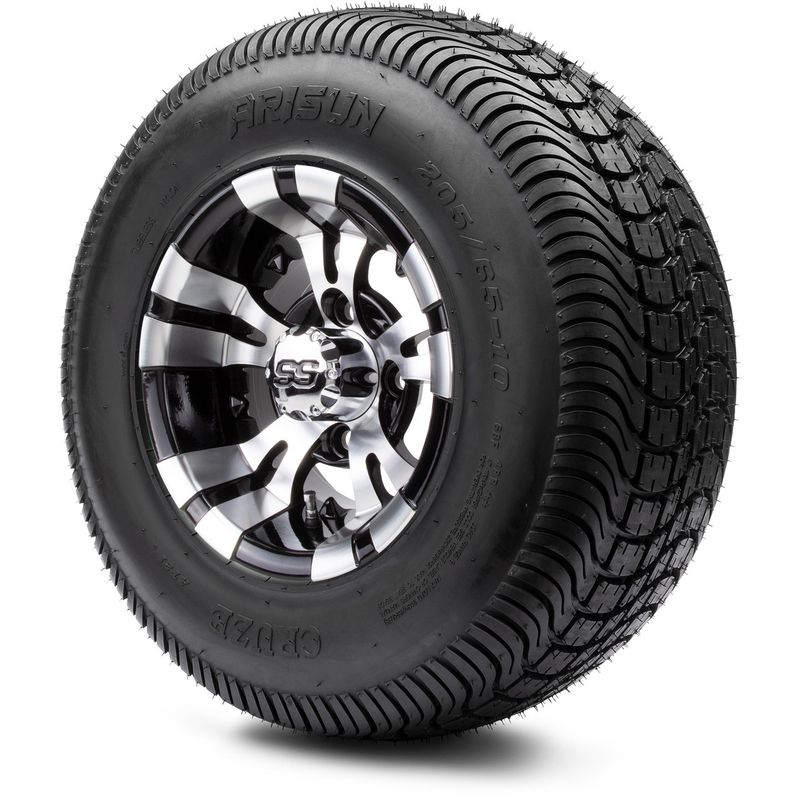 MODZ® 10" Vampire Machined Black Wheels with Lifted Tires Combo
