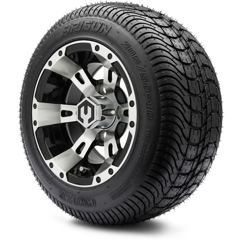 MODZ® 10" Ambush Machined Black - LowPro Tires and Wheels Combo