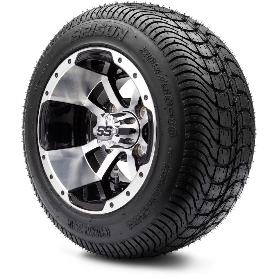 MODZ® 10" Storm Trooper Machined Black - LowPro Tires and Wheels Combo
