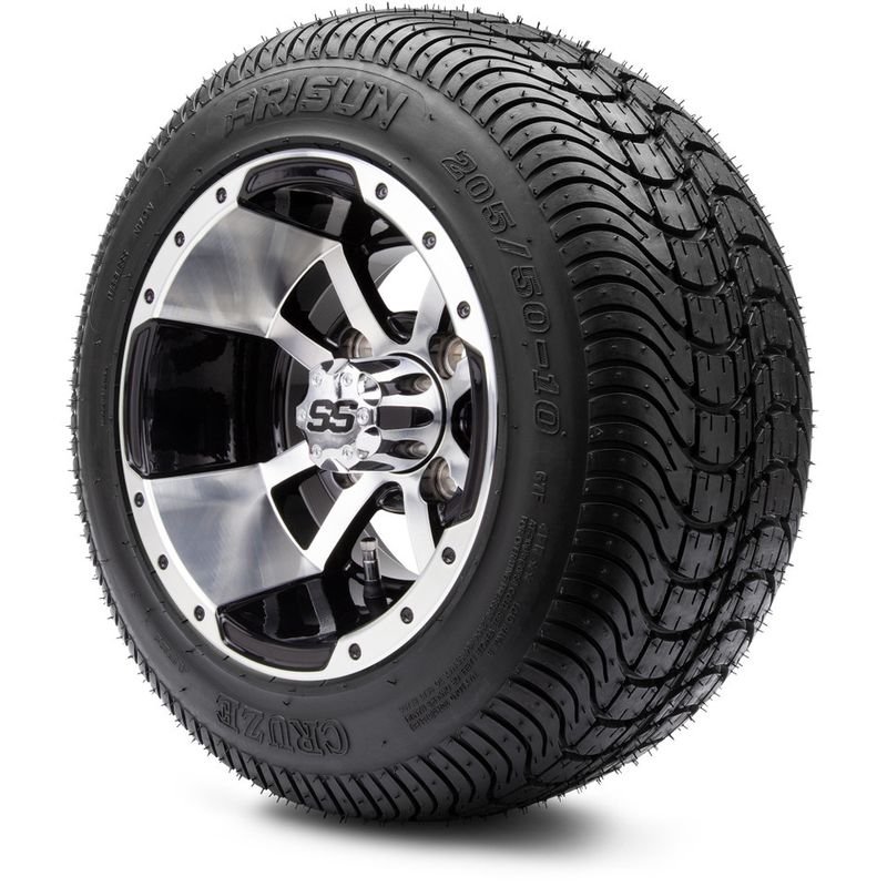 MODZ® 10" Storm Trooper Machined Black - LowPro Tires and Wheels Combo