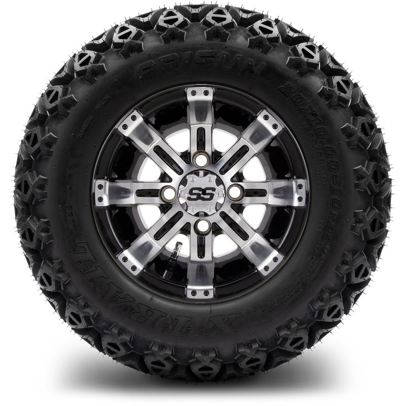 MODZ® 10" Tempest Machined Black - Lifted Tires and Wheels Combo