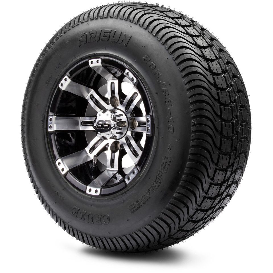 MODZ® 10" Tempest Machined Black Low Profile Tire and Wheel Combo