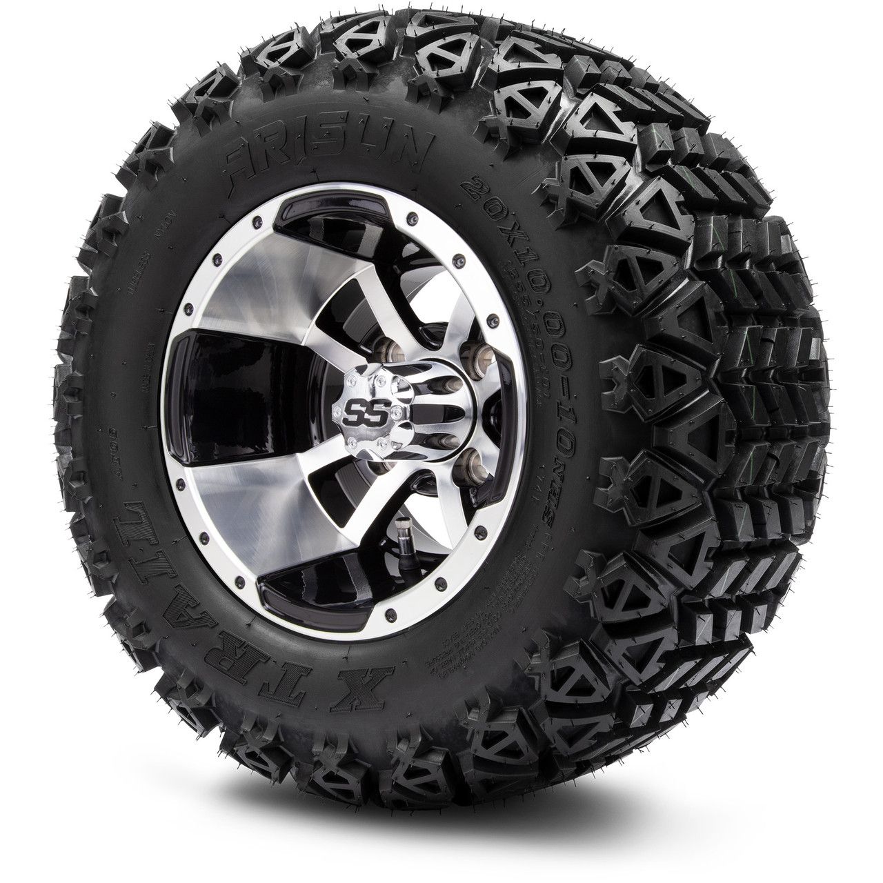 MODZ® 10" Storm Trooper Machined Black Wheels with Lifted Tires Combo