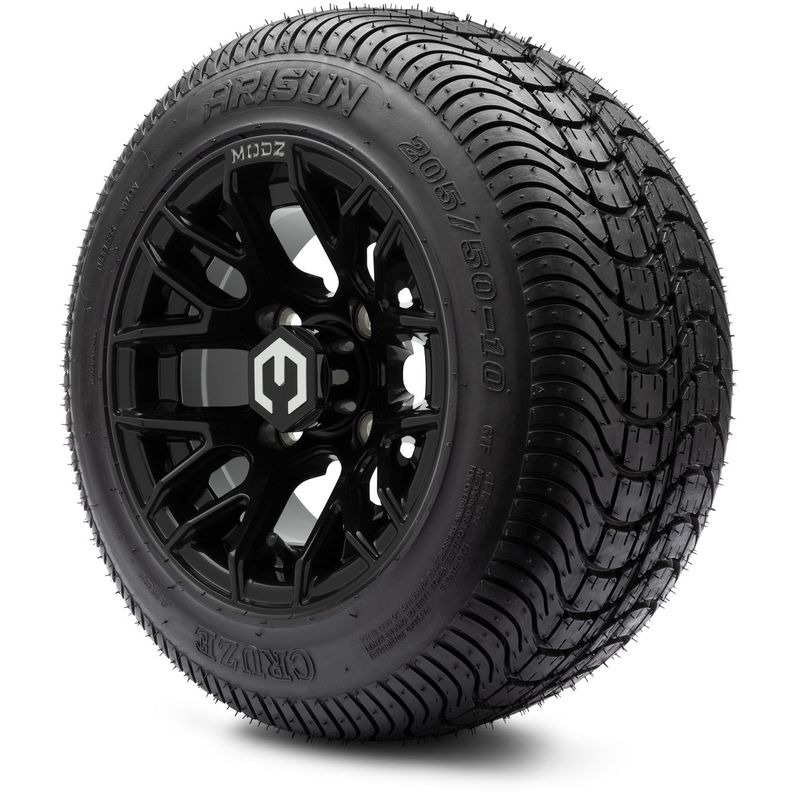MODZ® 10" Matrix Glossy Black - LowPro Tires and Wheels Combo