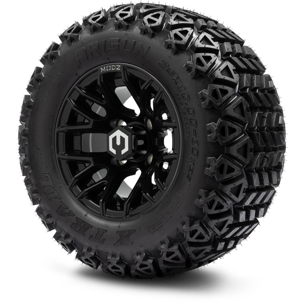 MODZ® 10" Matrix Glossy Black - Lifted Tires and Wheels Combo