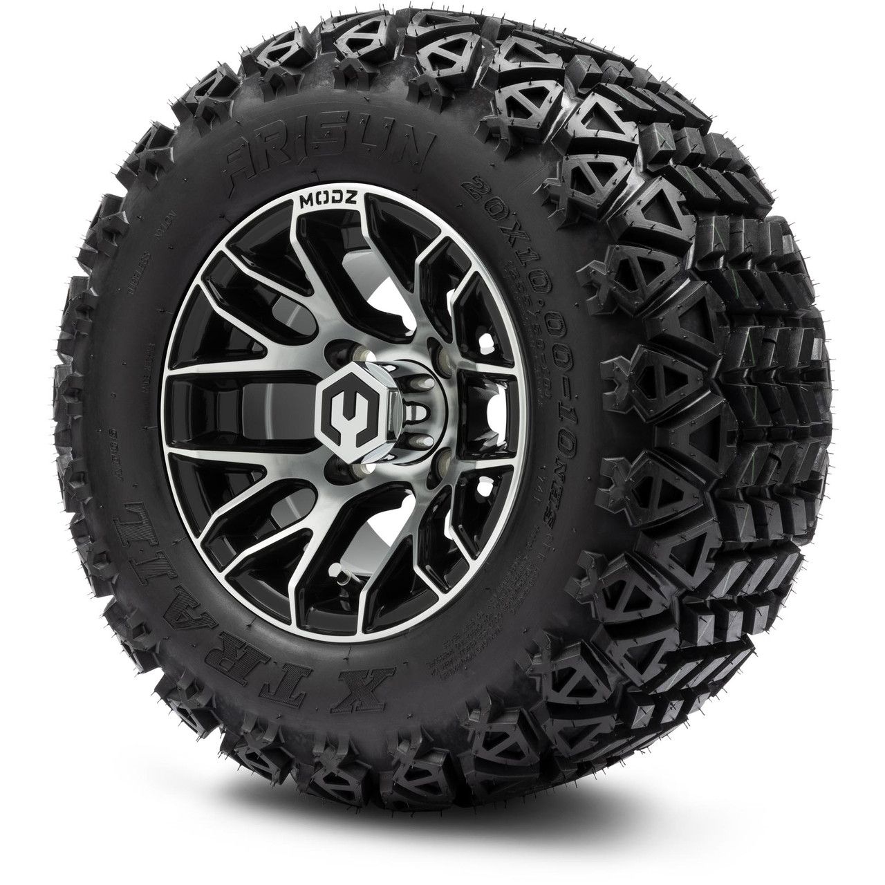 MODZ® 10" Matrix Machined Black - Lifted Tires and Wheels Combo