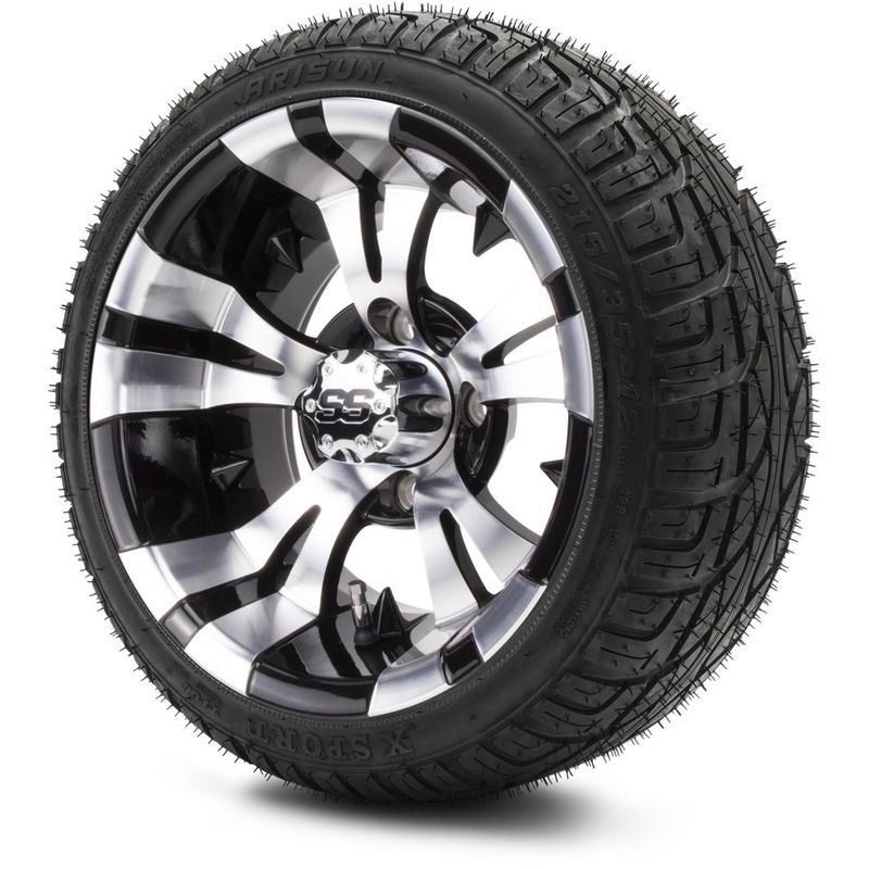 MODZ® 12" Vampire Machined Black - LowPro Tires and Wheels Combo