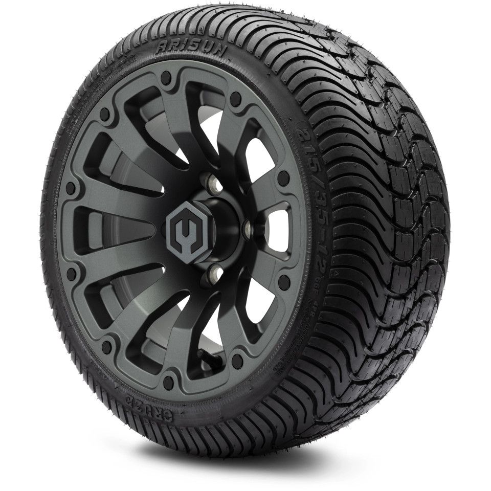 MODZ® 12" Bomber Matte Gunmetal - LowPro Tires and Wheels Combo
