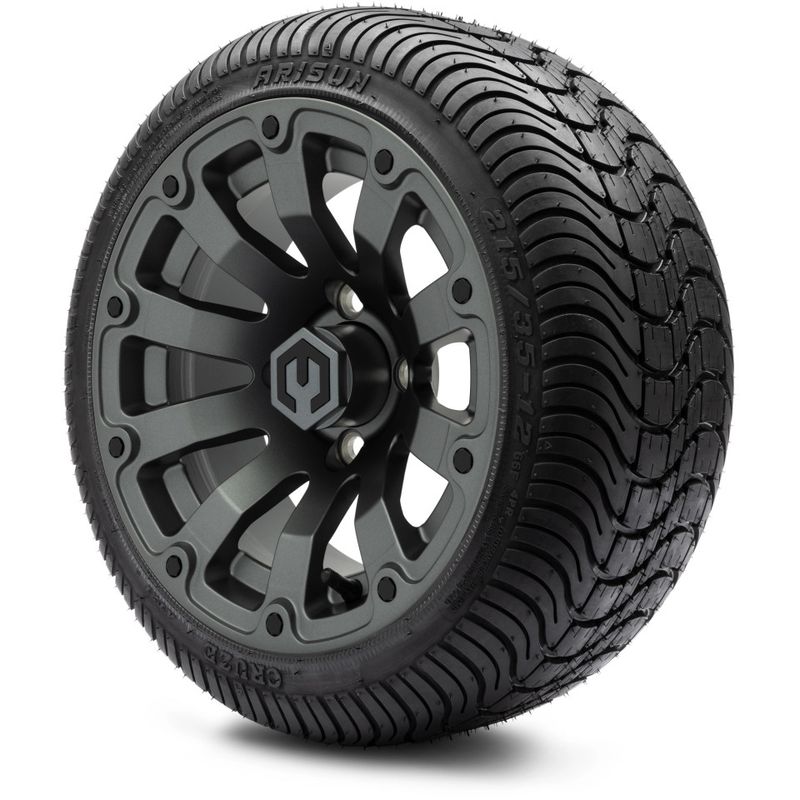 MODZ® 12" Bomber Matte Gunmetal - LowPro Tires and Wheels Combo