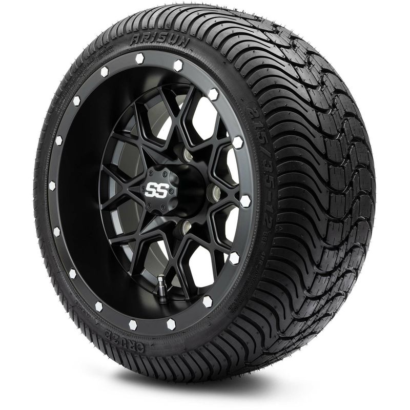 MODZ® 12" Vortex Matte Black - LowPro Tires and Wheels Combo