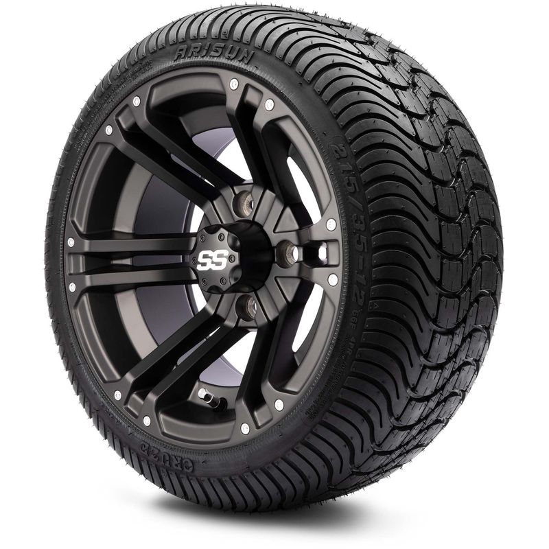 MODZ® 12" Enforcer Matte Black - LowPro Tires and Wheels Combo