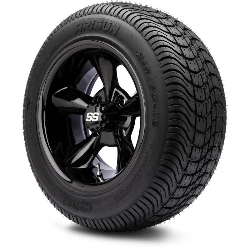 MODZ® 12" Godfather Glossy Black - LowPro Tires and Wheels Combo