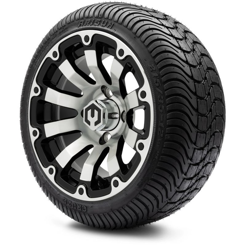 MODZ® 12" Bomber Machined Black - LowPro Tires and Wheels Combo