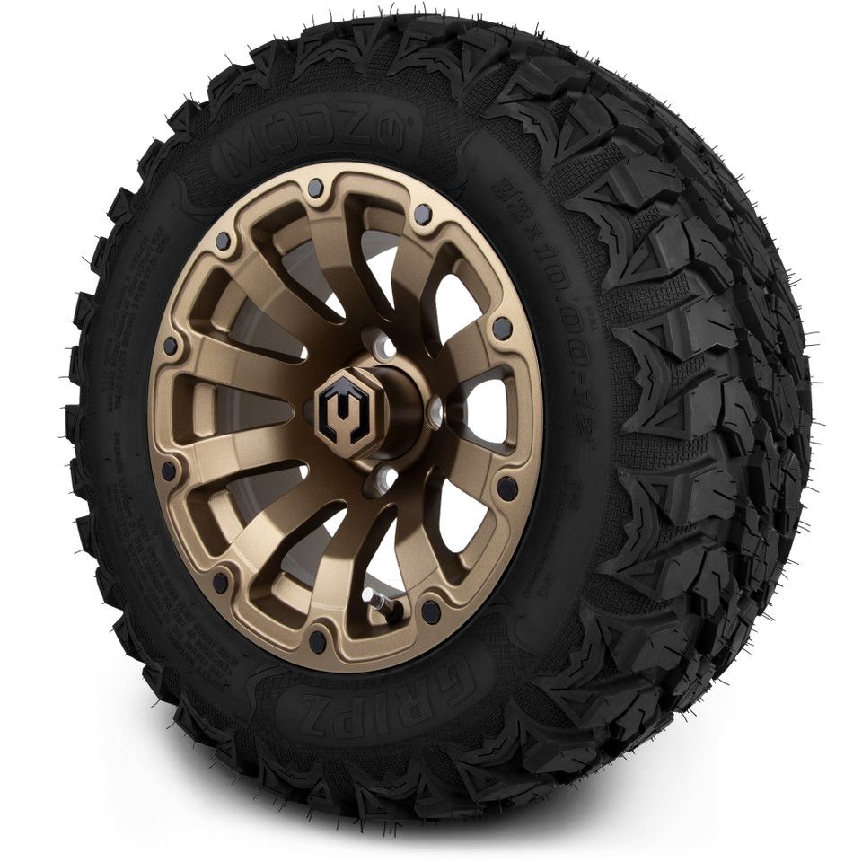 MODZ® 12" Bomber Matte Bronze - Lifted Tires and Wheels Combo