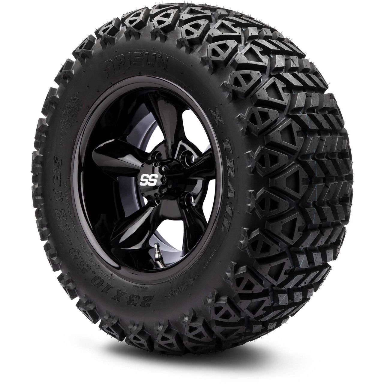 MODZ® 12" Godfather Glossy Black - Lifted Tires and Wheels Combo