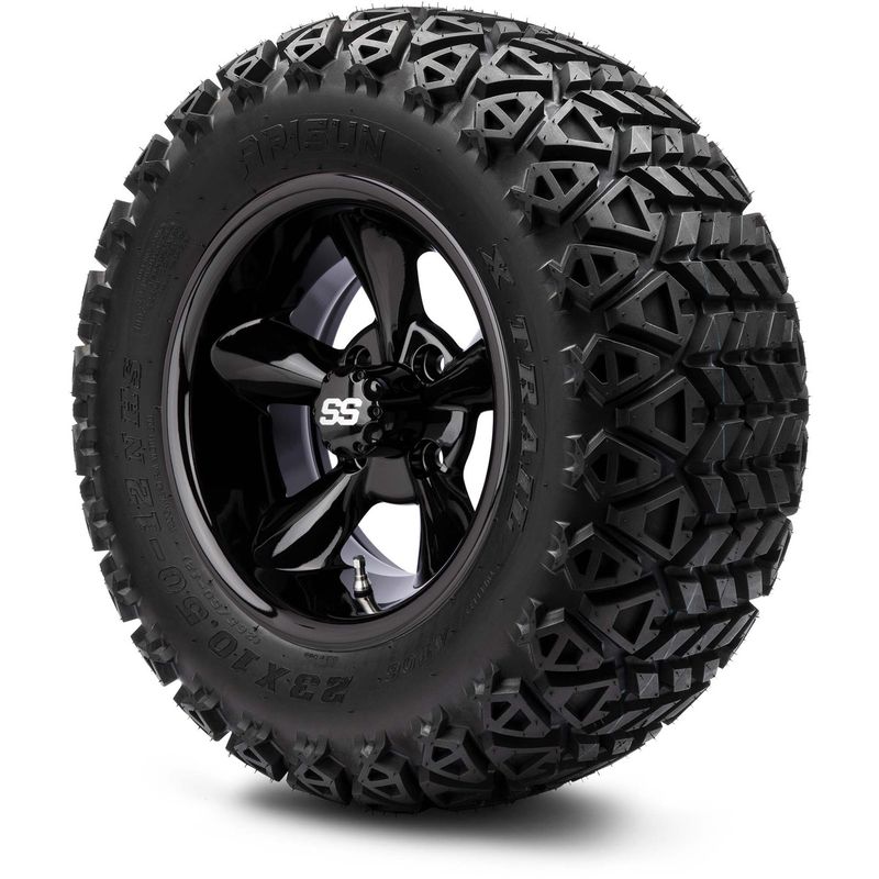 MODZ® 12" Godfather Glossy Black - Lifted Tires and Wheels Combo