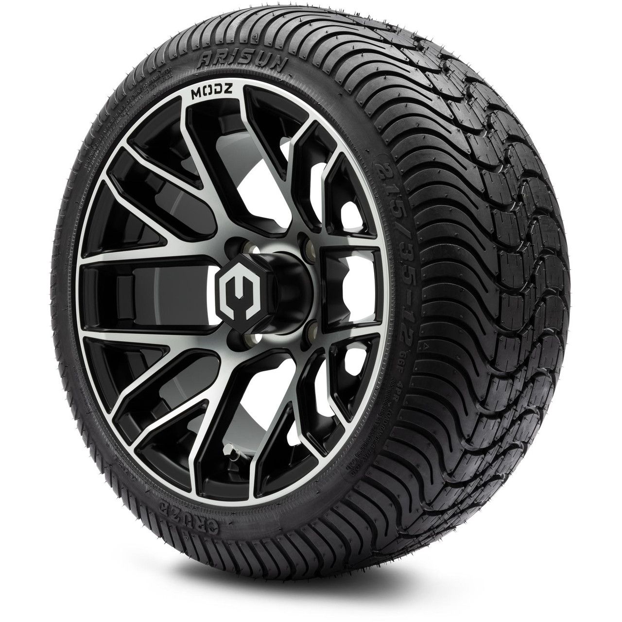 MODZ® 12" Matrix Machined Matte Black - LowPro Tires and Wheels Combo
