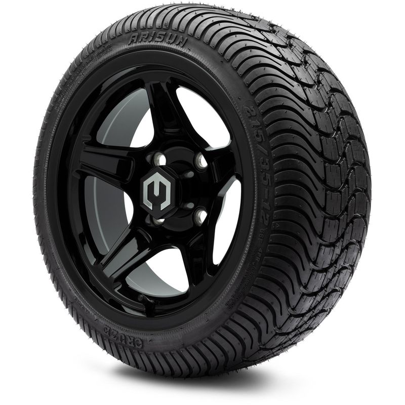 MODZ® 12" Drift Glossy Black - LowPro Tires and Wheels Combo