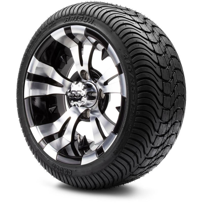 MODZ® 12" Vampire Machined Black - LowPro Tires and Wheels Combo