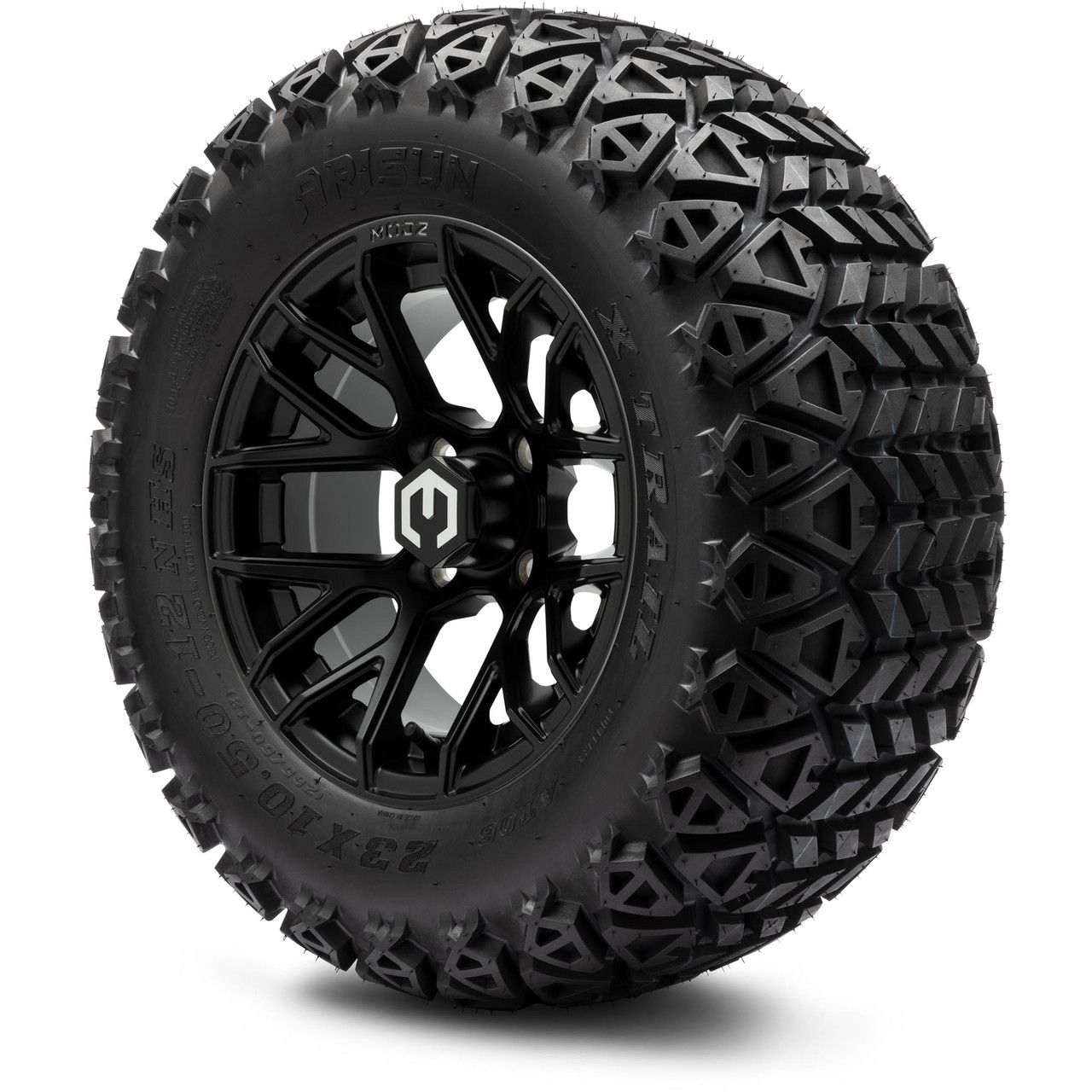 MODZ® 12" Matrix Matte Black - Lifted Tires and Wheels Combo