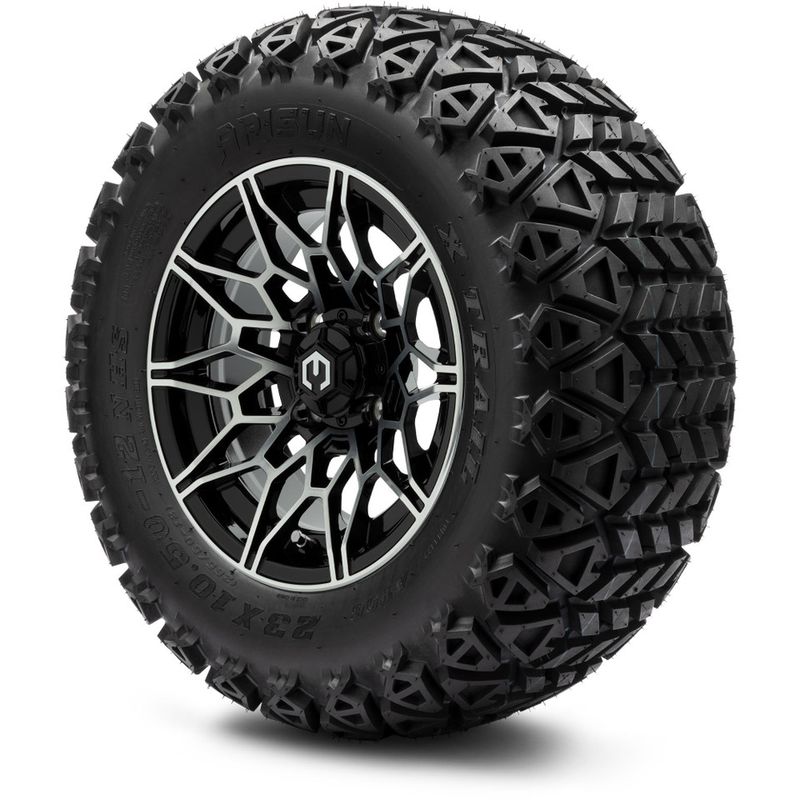 MODZ® 12" Galaxy Machined Black - Lifted Tires and Wheels Combo